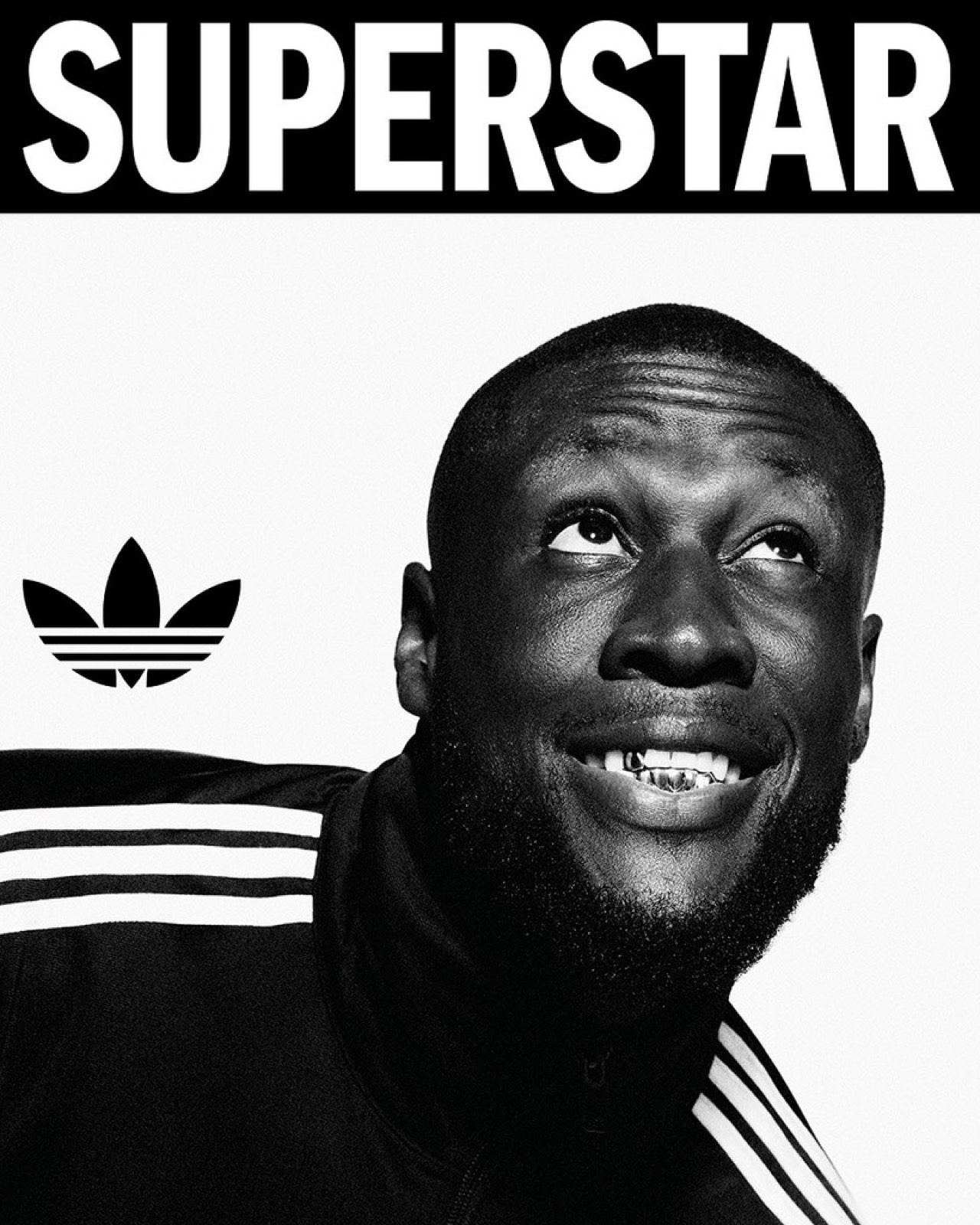 Stormzy in an adidas Originals campaign art directed by Jack Reynolds